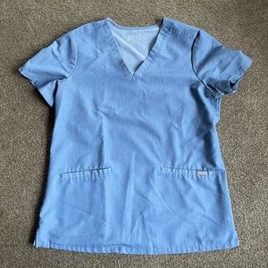 Figs women's Heather Indigo Casma - Three-Pocket Scrub Top - S / Heather Indigo